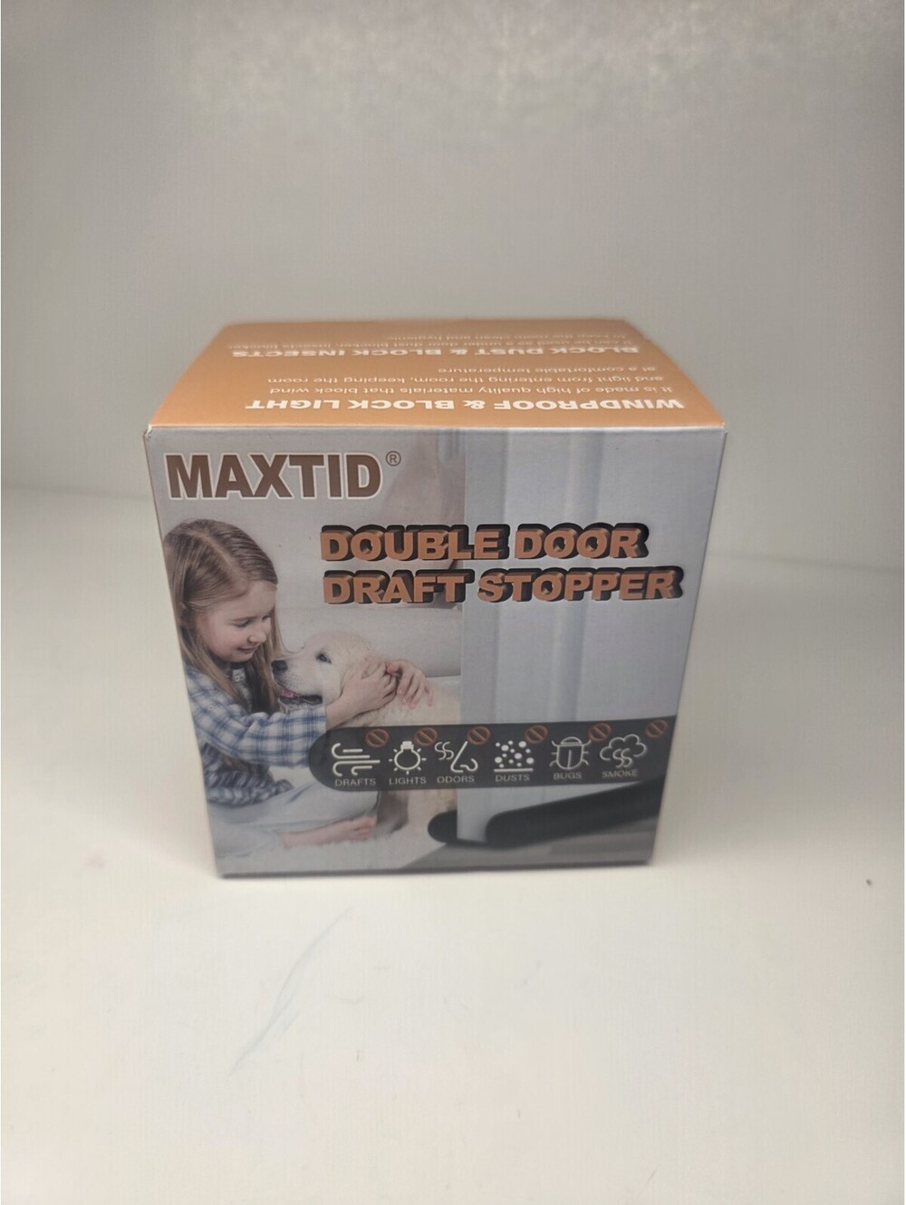 Maxtid White Double Door Draft Stopper Fits 36” Door Or Window